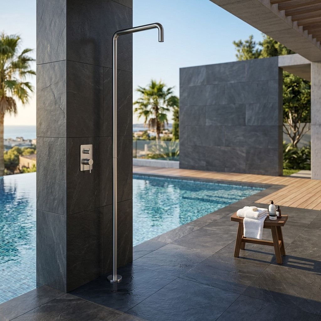 Waterevolution Flow douchezuil met mengknop RVS T146EIE